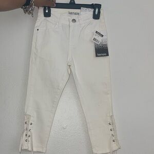 Girl White Capri Pants